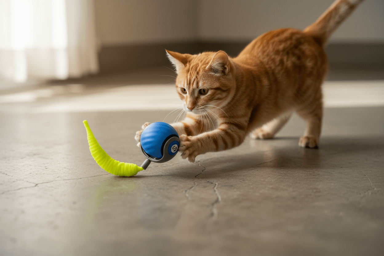 USB Rechargeable Interactive Cat Toy Ball with Tail — product image 6